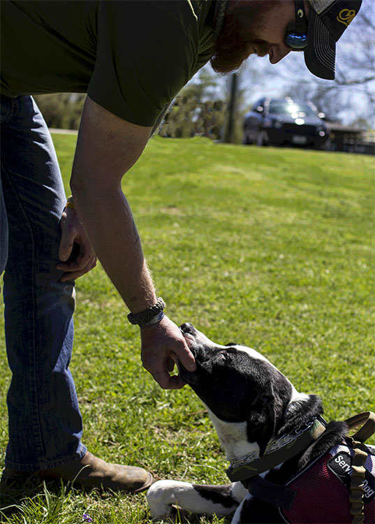 Veteran with service dog