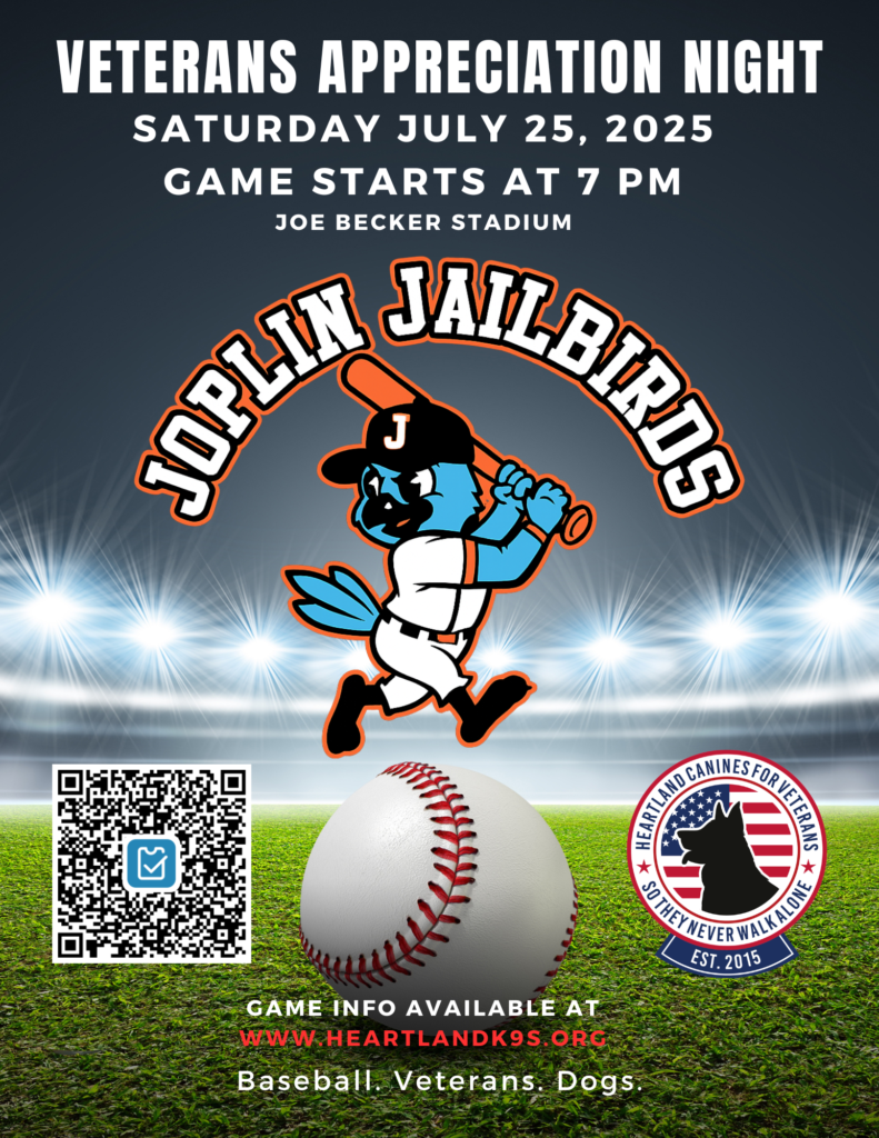 Flyer: Joplin Jailbirds Veteran Appreciation Night